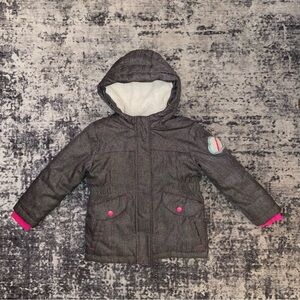 Cat & Jack Grey Winter Snow Hooded Jacket - 4T